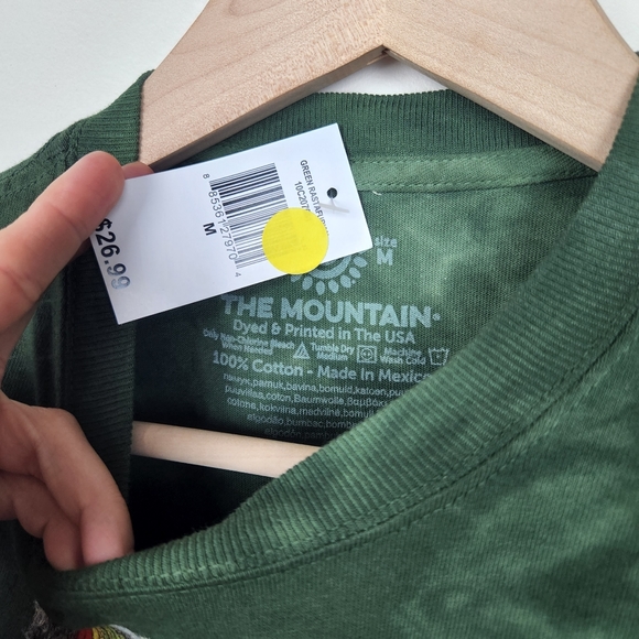 NWT The Mountain Rasta Cat Dreadlock Reggae Green Tie Dye Short Sleeve T Shirt - Picture 3 of 4